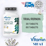 ☂DEC2025 SHAKLEE BCOMPLEX WITH FOLIC ACID | VITAMIN B TRIAL PACK | 1 BOTTLE | REPACK asid folik♔