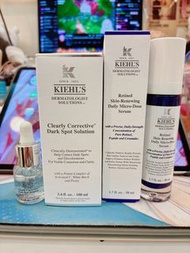 Kiehl’s 契爾氏 早c晚a 激光極淨白淡斑精華-100ml（贈15ml已使用過小樣）A醇全能新生抗痕精華-50ml*2