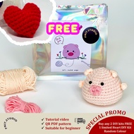 Amigurumi Pig DIY Kit Cute Crochet Yarn Kit Crochet Kit Crochet Yarn