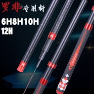 คันเบ็ดตกปลา Red Wood สีดำ Pit ขนาด 218243 เมตร น้ำหนักเบา ฮาร์ด 68h10h12h รุ่นพิเศษสำหรับตกปลาแบบฟล