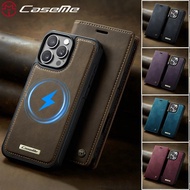 JH-29 Magnetic Flip Leather Phone Case for iPhone 16 Pro Max 16E 15 14 Plus 13 12 11 Magsafe Wireles