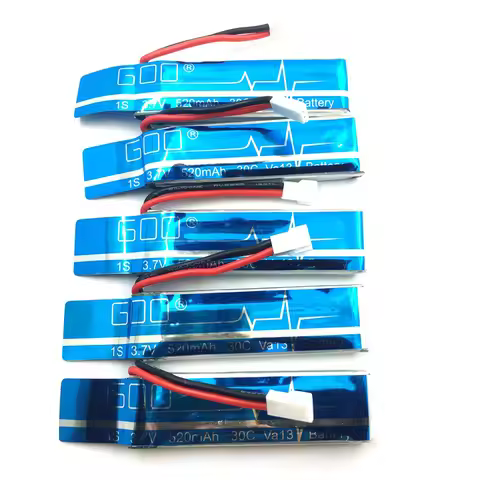 5PCS 3.7V 520mAh 30C Upgraded Li-Po Battery For WLtoys V930 V977 XK K110 K110S RC Helicopter Spare P