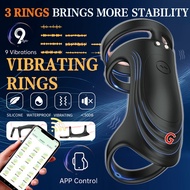 APP control Vibrating Ring for Couple G-spot stimulation with 9 powerful vibration modes Suitable fo