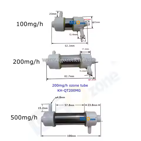 Ozone quartz Tube 100mg 200mg 500mg/h for Air and Water Purifying glass Tube Reator Ozonator without