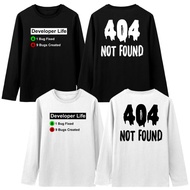 404 Not Found Developer Life Regular Fit Unisex Long Sleeve Cotton Combed 30s T-Shirt