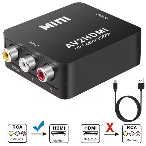 HD 1080P RCA AV To HDMI-compatible Composite Adapter Converter AV2HDMI Audio Video Cable CVBS AV Ada