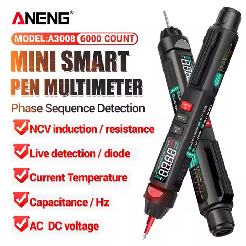 ANENG A3008 Non Contact Voltage Detection High Precision Auto Off Voltage Current Tester Ohm Capacit