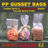 PP Plastic Gusset Bags (100pcs) | Stand-up Bag in PP Clear Plastic | Square Bottom | EZPLASTICPH