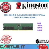 Kingston DDR5 8GB 16GB 32GB 64GB 6400MHz CL52 UDIMM Value Desktop RAM 1Rx16 1Rx8 2Rx8 CUDIMM