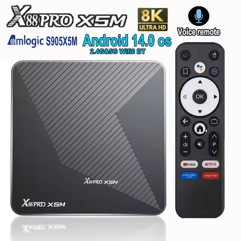 X88 PRO X5M Android 14 TV Box HD 8k 2.4G 5G Wifi6 BT5.0 1000M Lan 3D Amlogic S905X5M & S905A