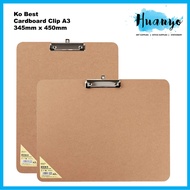 KOBEST A3 Cardboard Clip Drawing Clip Board Portrait/Landscape Paper Writing Pad for Office Student 