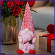 Valentines Day Gnomes Decorations Pink Stuffed Gnomes Doll Faceless Gnomes Decorations Knitted Cute 