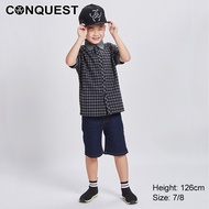 Conquest Kids Cotton Twill Geometry Woven Shirt CB03517