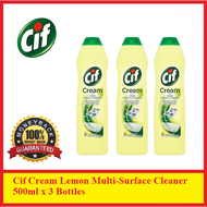 [Ready Stock] Cif Cream Lemon Multi-Surface Cleaner 500ml x 3 Bottles