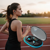 X55 Wireless Bluetooth Earbuds Mini Hidden Stereo HIFI Headphones with Mic Noise Cancelling for Musi