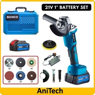 21V 5 Inch Cordless Angle Grinder Electric Chainsaw Wood Cutting Portable Battery Electric Polisher 