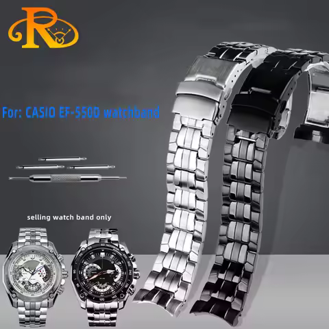 Fine steel watchband for Casio limited edition edifice series ef-550 Arc mouth steel watch strap men
