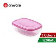 Elianware 2 Compartments Divided Lunch Box Container Reheatable Bento Lunch Box (1.2L)