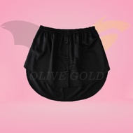 Rok Kemeja Sambungan Muslimah Mini Plaid Rok Extender Rok Kemeja Palsu Bahan Katun Premium