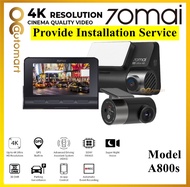 70mai A800s Car Recorder Dual vision 140 FOV 4K Ultra HD Screen Dash Cam APP Control 24h Surveillance Guard ADAS