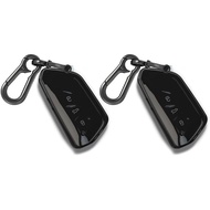for Volkswagen fob Cover, 2PCS TPU Transparent Black Key fob Case for VW ID.4 ID.3 MK8 Golf GTI Seat
