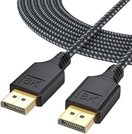 DteeDck Display Port Cable 10 FT, 8K DP Cables DisplayPort 1.4 DP to DP Cord 10ft (8K@60Hz, 4K@144Hz, 2K@240Hz, 32.4Gbps) Braided Male to Male Compatible for Computer Monitor PC Gaming Laptop TV