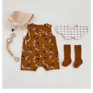[uzfkids] Caramel Fox Baby Onesie Baby Boy Onesie Pure Cotton Onesie Baby Onesie
