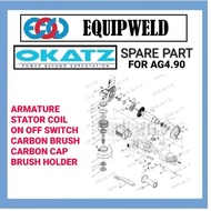 SPARE PART - OKATZ ARMATURE /STATOR COIL / ON OFF SWITCH /CARBON BRUSH / CARBON CAP / BRUSH HOLDER F
