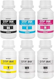 DTF Ink 250MLx 6, Premium DTF Printer Ink for PET Film Heat Transfer, Refill Ink for ET-8550 ET-2850