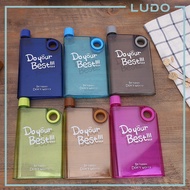 [LUDO] 380ml Flat Water Bottle Notebook Plastic Transparent Leak Proof Sport Travel Water Bottle Not