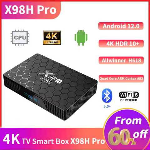 X98H Pro Smart TV Box BT5.0 1000M LAN Google Voice Assistant Android 12.0 4K+ WiFi6 Allwinner H618 T