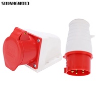 SIJIANGMOLD 1 Set Industrial Plug Connector, 5Pin 380V-415V Power Plug, Manufacturing Plant Surface 
