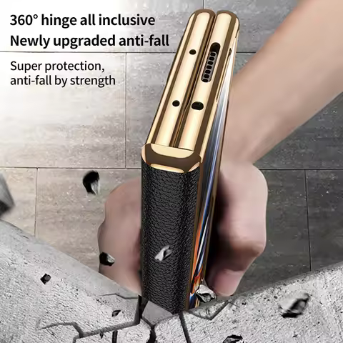 LANGSIDI Genuine Leather Shockproof Case for Samsung Galaxy Z Fold 3 4 5 6 7 8 Fold8 ULtra Magnetic 