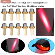 OKHALLO Red Laser Head Diode Module, Lab 650nm 3V 5V DIY High Power Burning Infrared, Tripod 5mW 7mW
