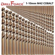 Drillforce 91PCS 1-10MM M42 8% ชุดดอกสว่านโคบอลต์ชุดสว่าน HSS-COสำหรับเจาะบนเหล็กชุบแข็งเหล็กหล่อและ