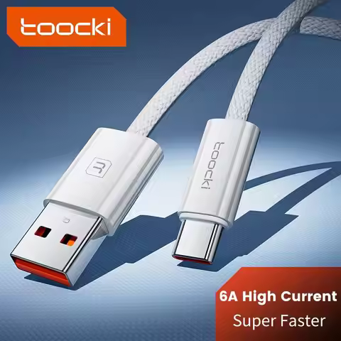 Toocki 6A USB Cable Type C 66W Fast Charging For Huawei P40 P30 Type C Cable For iPhone 15 Pro Max X
