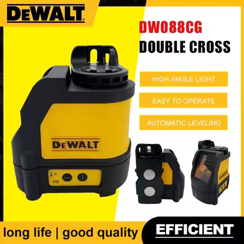 DEWALT DW088CG Laser Level 2-Line High Precision Cross Green Light Automatic Alignment Rechargeable