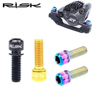 RISK Bicycle Disc Brake Fixing Bolts With Washer Hollow Lightweight Titanium Alloy Mountain Bike SLX XT Clamp