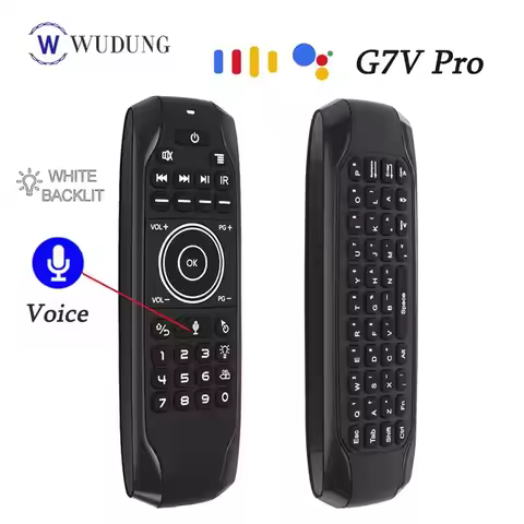 2023 Newest G7V PRO Backlit Voice Gyroscope Wireless Air Mouse with Russian English keyboard 2.4G Sm