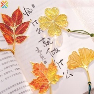 Vintage Leaves Bronzing Metal Bookmark With Metal Chain Pendant Bookmark For Student Writers Book Lo