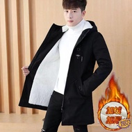 【High Quality】❀ Jaket Lelaki Quality Cotton Plush thick jacket men's autumn and winter men's trench 
