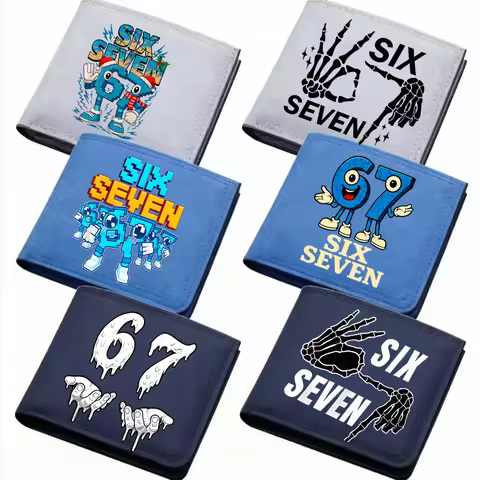 Funny 67 Six Seven Men Women Wallet Coin Purse Cartoon Anime Children Wallet Card Holder Coin Storag