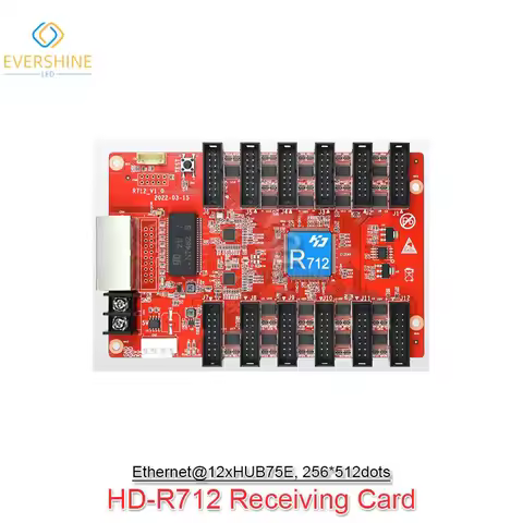 Huidu HD-R712 Full Color LED Display Screen HUB75E*12 Receiving Card Work With HD-C16L A3L A4L A5L A