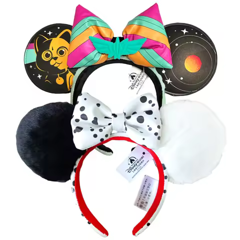 Disney Lightyear Minnie Mouse Ear Headband Cruella villain Bows EARS COSTUME Headband Cosplay Plush