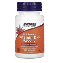 [Exp2026] วิตามินดี Now Foods Vitamin D-3 5000 IU 120 Softgels