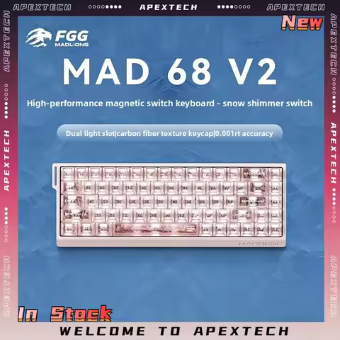 FGG Madlions MAD60 HE V2 / MAD68 HE V2 Magnetic Esports Keyboard 0.01mm RT 8K Hot Swappable 16.8M RG