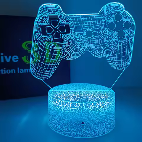 Do Not Disturb Gamer at Work Night Light 16 Colors Changing Gamepad 3D Illusion Lamp For Playstation