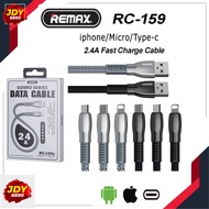Remax RC-159 i/m/a GONRO SERIES Fast Charging Cable 2.4A สายชาร์จ สายชาร์จเร็ว สายถักอย่างดี JDY8899