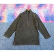 Dkny Green Fleece Half Zip Sweater Gray Men's Size 42/30" Cold Protection