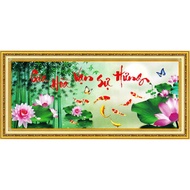 Gia Hoa Van Su Hung 3D Cross Embroidery Painting 222867 (CUSTOMER'S OWN EMBROIDERY) Size: 110X49CM
